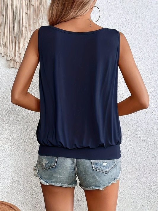Full Size Ruched Scoop Neck Tank - Trendsi