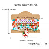 6 Piece Christmas Beaded Bracelet - Trendsi - Flyclothing LLC