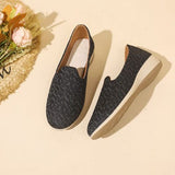 Contrast Round Toe Slip-Ons - Trendsi