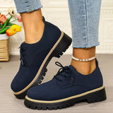 Round Toe Lace-Up Loafers - Trendsi - Flyclothing LLC