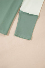 Color Block Round Neck Raglan Sleeve Top - Trendsi - Flyclothing LLC