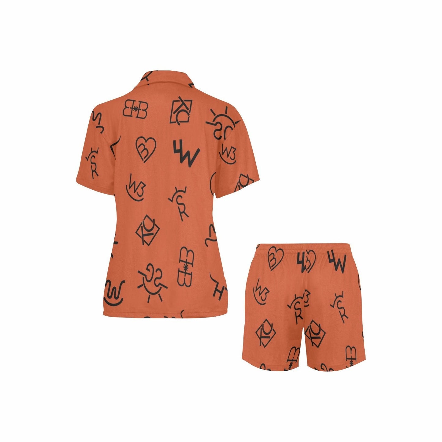 Baha Ranch Brown Cattle Brands Short Pajama Set