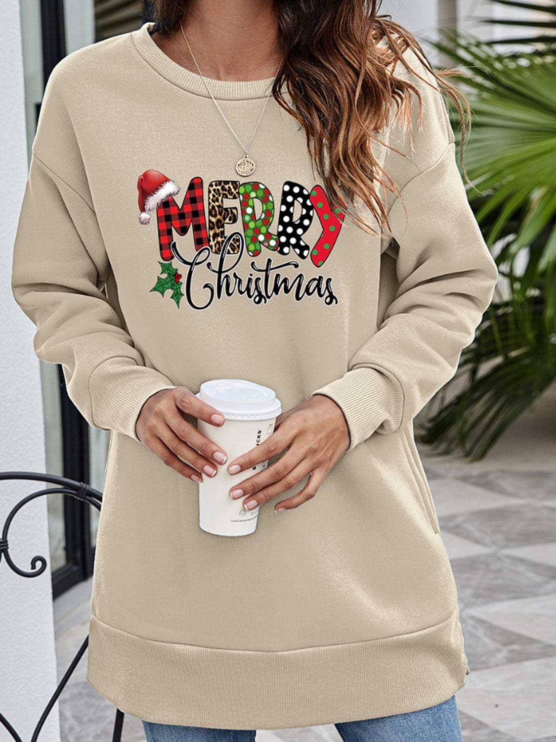 MERRY CHRISTMAS Graphic Sweatshirt - Trendsi - Flyclothing LLC