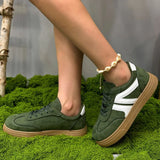 Lace Up Round Toe Contrast Sneakers - Trendsi - Flyclothing LLC