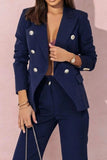 Full Size Lapel Collar Long Sleeve Blazer and Pants Set Plus Size - Trendsi - Flyclothing LLC