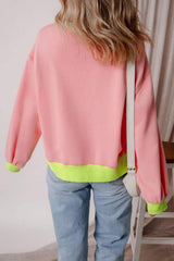 Letter Graphic Round Neck Long Sleeve Sweatshirt - Trendsi - Flyclothing LLC