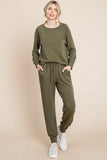 Super Lady Round Neck Raglan Sleeve Top and Pants Lounge Set - Trendsi