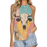 Baha Ranch Bull Skull Retro Pop Western Tank Top - Baha Ranch Western Wear - Flyclothing LLC