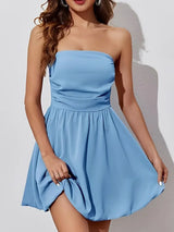 Ruched Tube Mini Dress - Trendsi - Flyclothing LLC