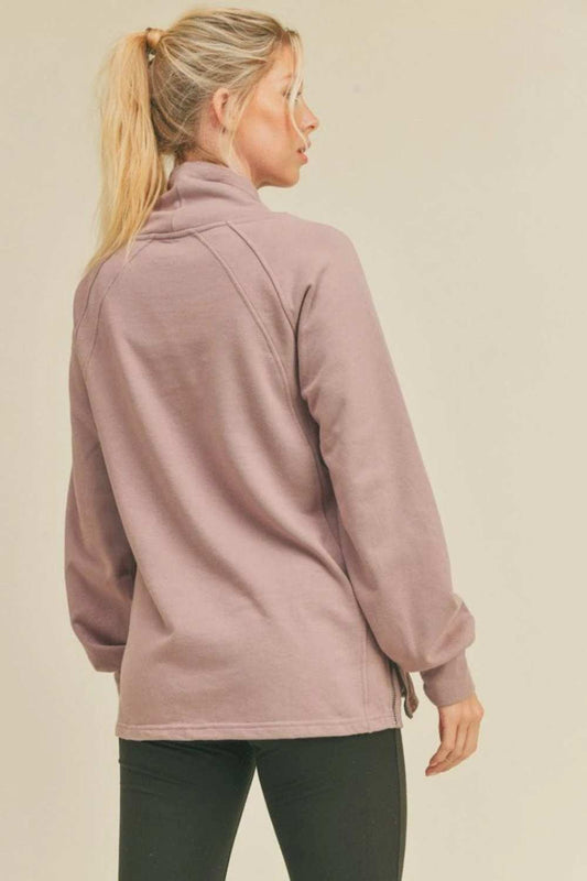 Kimberly C Drawstring Side Zip Sweatshirt - Trendsi - Flyclothing LLC