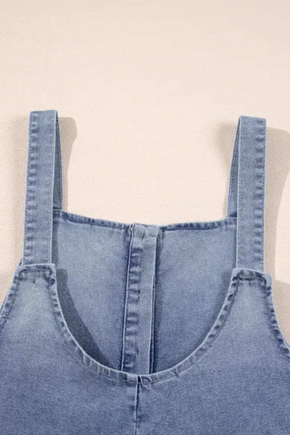 Wide Strap Denim Overalls with Pockets - Trendsi - Flyclothing LLC