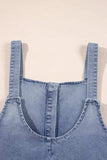 Wide Strap Denim Overalls with Pockets - Trendsi - Flyclothing LLC