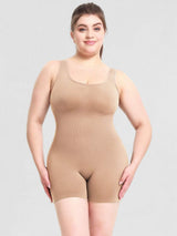 Scoop Neck Wide Strap Shaping Romper - Trendsi - Flyclothing LLC