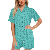 Baha Ranch Mini Turquoise Cattle Brands Women's Western Pajama Set