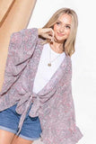 And The Why Sheer Front Tie Knot Oversized Kimono Wrap Cover Up - Trendsi - Flyclothing LLC