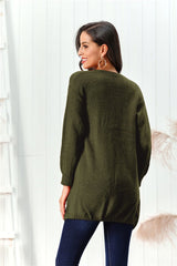 Open Front Long Sleeve Cardigan - Trendsi