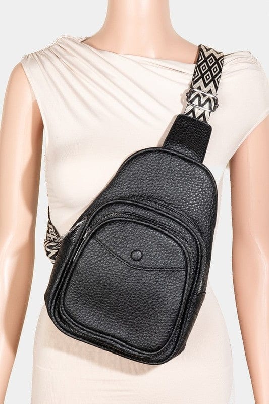 Fame Textured PU Leather Sling Bag - Trendsi