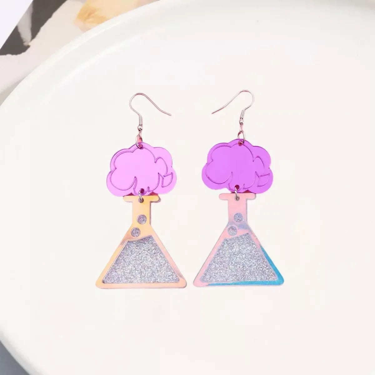 Funky Science Beaker Dangle Earrings - Trendsi - Flyclothing LLC