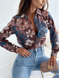Full Size Printed Collared Neck Long Sleeve Shirt - Trendsi - Flyclothing LLC