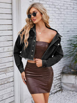 Raw Hem Denim Jacket with Pockets - Trendsi - Flyclothing LLC