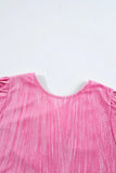 Tied Round Neck Flounce Sleeve Mini Dress - Trendsi