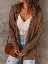 Pocketed Open Front Long Sleeve Cardigan - Trendsi - Flyclothing LLC