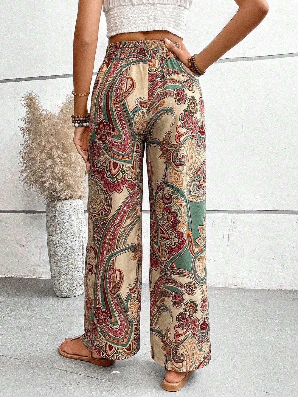 Printed Wide Leg Pants - Trendsi - Flyclothing LLC