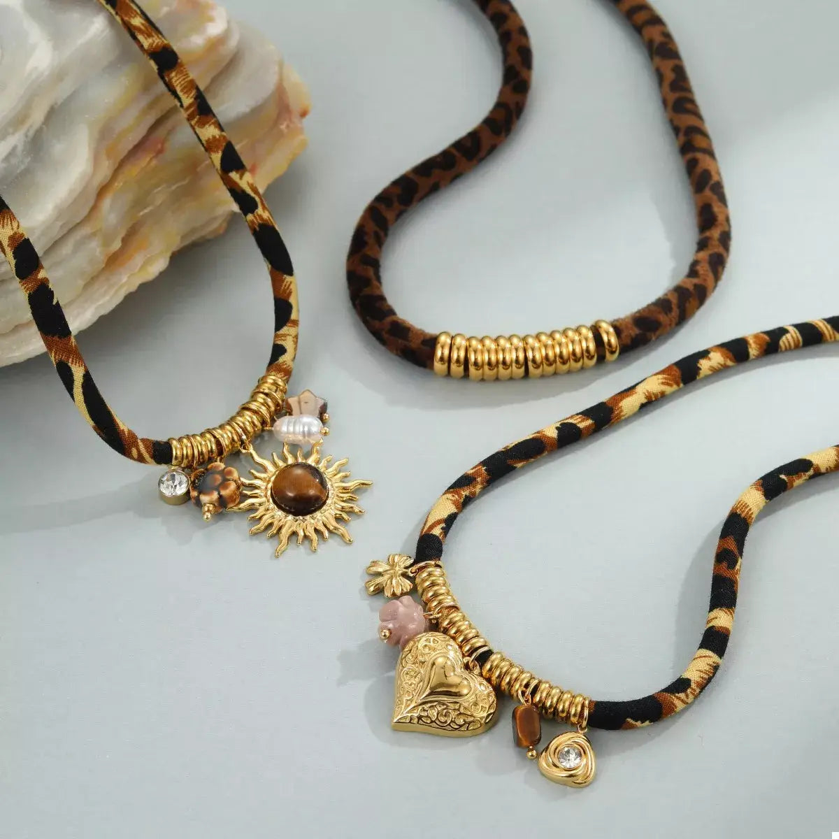 Leopard 18K Gold-Plated Necklace - Trendsi - Flyclothing LLC