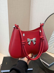Bow PU Leather Knotted Strap Handbag - Trendsi