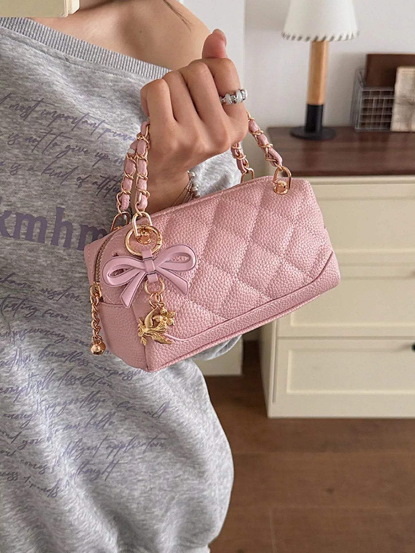 Quilted Chain Crossbody Bag - Trendsi - Flyclothing LLC