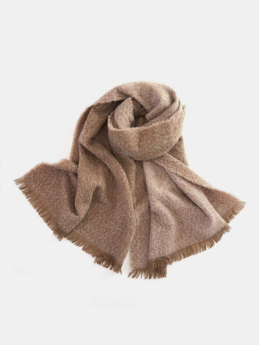 Raw Hem Heathered Polyester Scarf - Trendsi - Flyclothing LLC