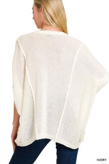 Zenana Drop Shoulder Short Sleeve Knit Top - Trendsi - Flyclothing LLC