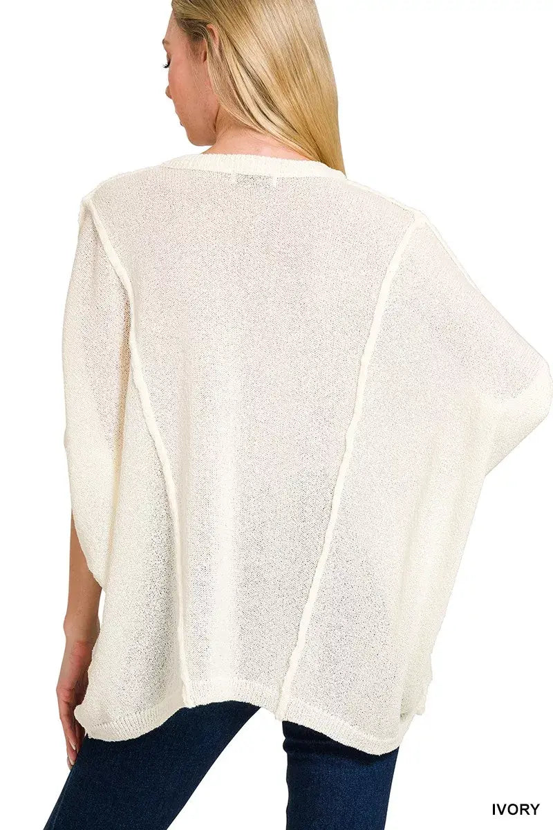 Zenana Drop Shoulder Short Sleeve Knit Top - Trendsi - Flyclothing LLC