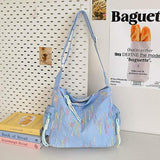 Contrast Texture Shoulder Bag - Trendsi - Flyclothing LLC