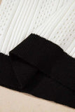 Contrast Trim Eyelet Knit V Neck Sweater Vest - Trendsi - Flyclothing LLC