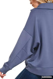 Zenana Scuba Collared Pullover and Pants Set - Trendsi - Flyclothing LLC