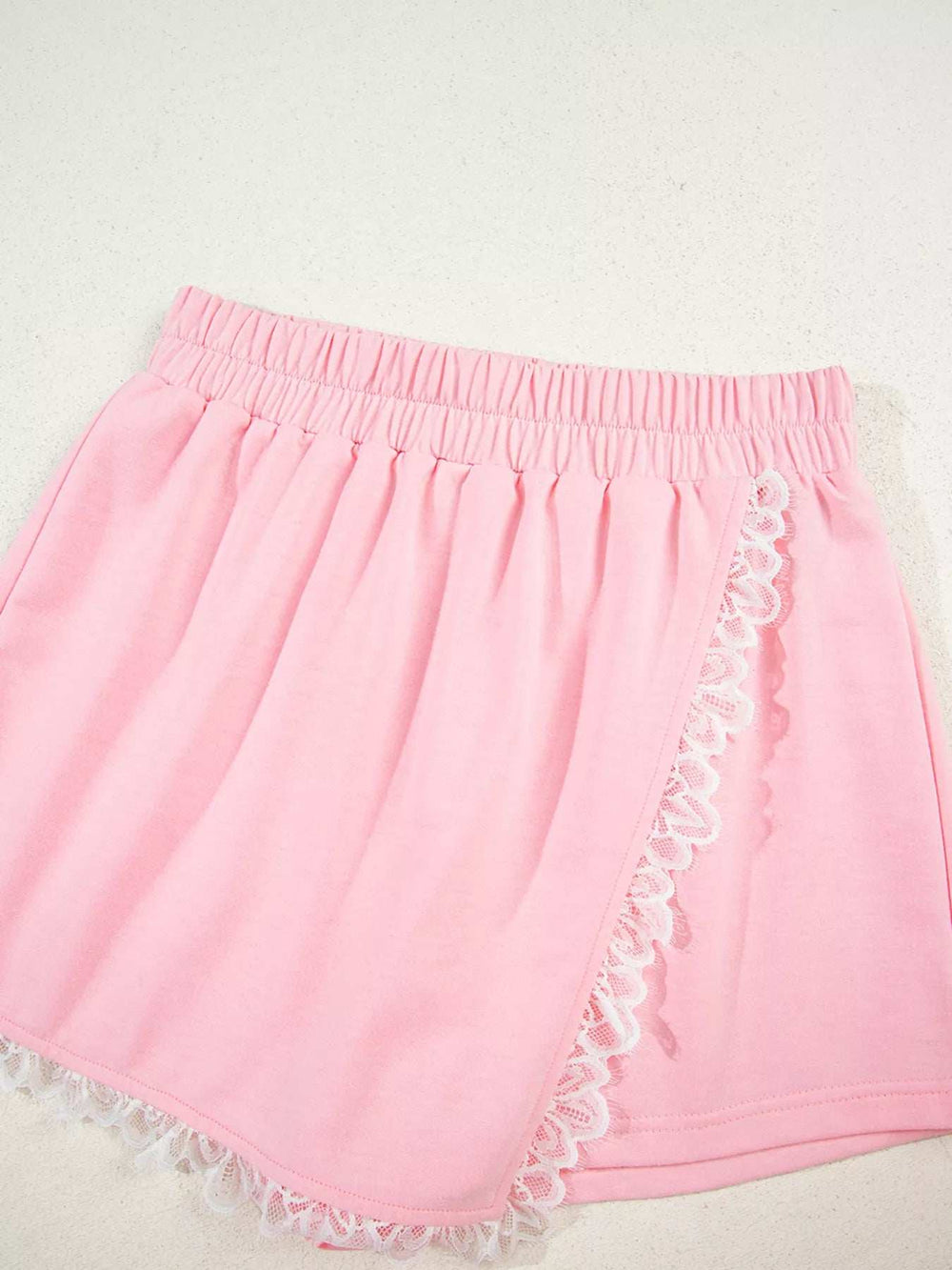 Peter Pan Lace Embellished Neck Sweatshirt and Skirt Two Piece Set - Trendsi - Flyclothing LLC