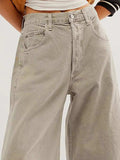 Raw Hem Wide Leg Jeans with Pockets - Trendsi - Flyclothing LLC