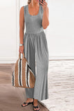 Full Size Scoop Neck Wide Strap Jumpsuit - Trendsi