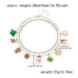 18K Gold-Plated Resin Christmas Theme Necklace - Trendsi - Flyclothing LLC