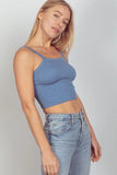 VERY J Cable Knit Seamless Cropped Cami - Trendsi