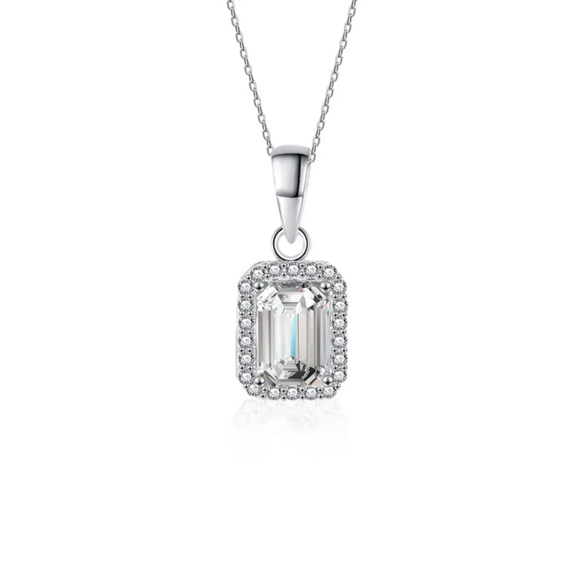 1 Carat Moissanite 925 Sterling Silver Pendant Necklace - Trendsi - Flyclothing LLC