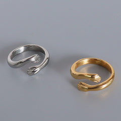 Titanium Steel Hug Bypass Ring Trendsi