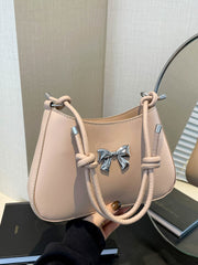 Bow PU Leather Knotted Strap Handbag - Trendsi