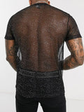 Men's Full Size Mock Neck Short Sleeve Top Plus Size - Trendsi