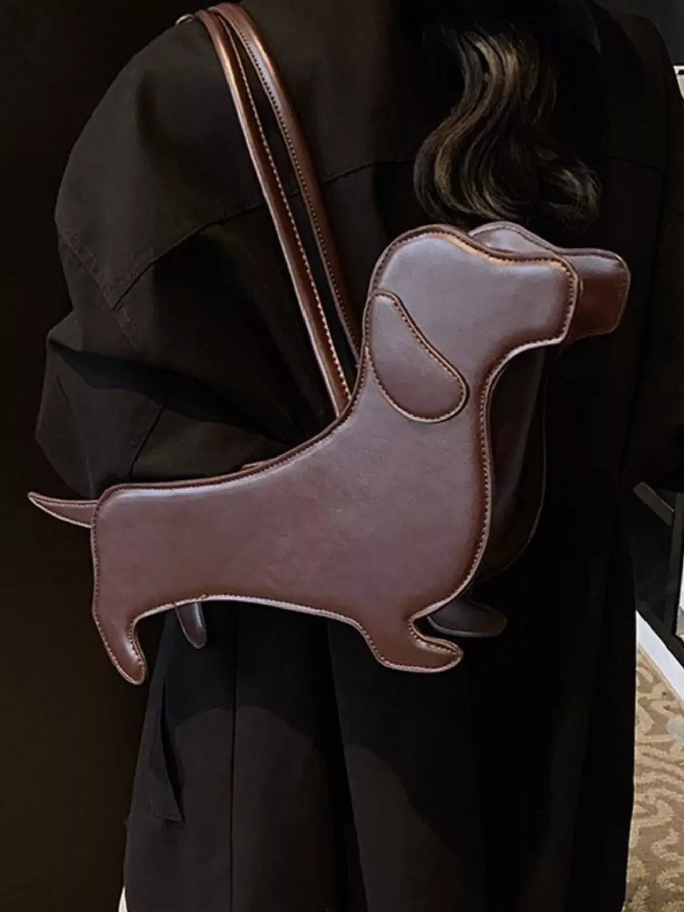 Dachshund Shaped Shoulder Bag - Trendsi - Flyclothing LLC