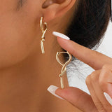 Gold Silver Plated Minimalist Geometric Stud Earrings, Sweet Cute Versatile Daily Earrings For Girls & Students - My Store - Flyclothing LLC