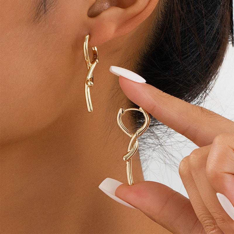 Gold Silver Plated Minimalist Geometric Stud Earrings, Sweet Cute Versatile Daily Earrings For Girls & Students - My Store - Flyclothing LLC