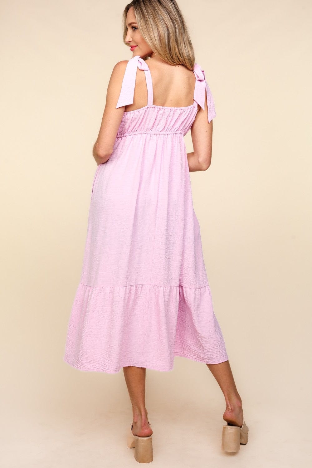 Haptics Crochet Lace Ruffle Hem Cami Midi Dress - Trendsi