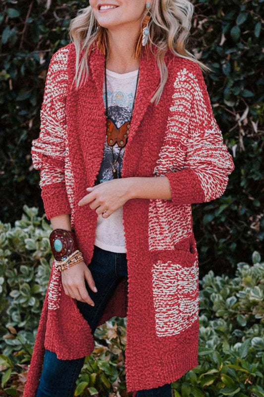 Contrast Trim Open Front Longline Cardigan - Trendsi - Flyclothing LLC